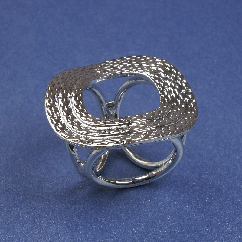 Spona na šály a šátky 37 mm±, stříbrný kov, klips, průměr 21 mm+