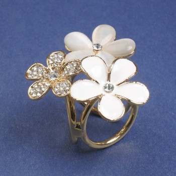 Brožka s klipsovým uzávěrem na šály a šátky, bílé krystaly, smalt v odstínu Kočičí oko, 35 mm+- zlatistý kov, klipsové zapínání, průměr 22 mm+