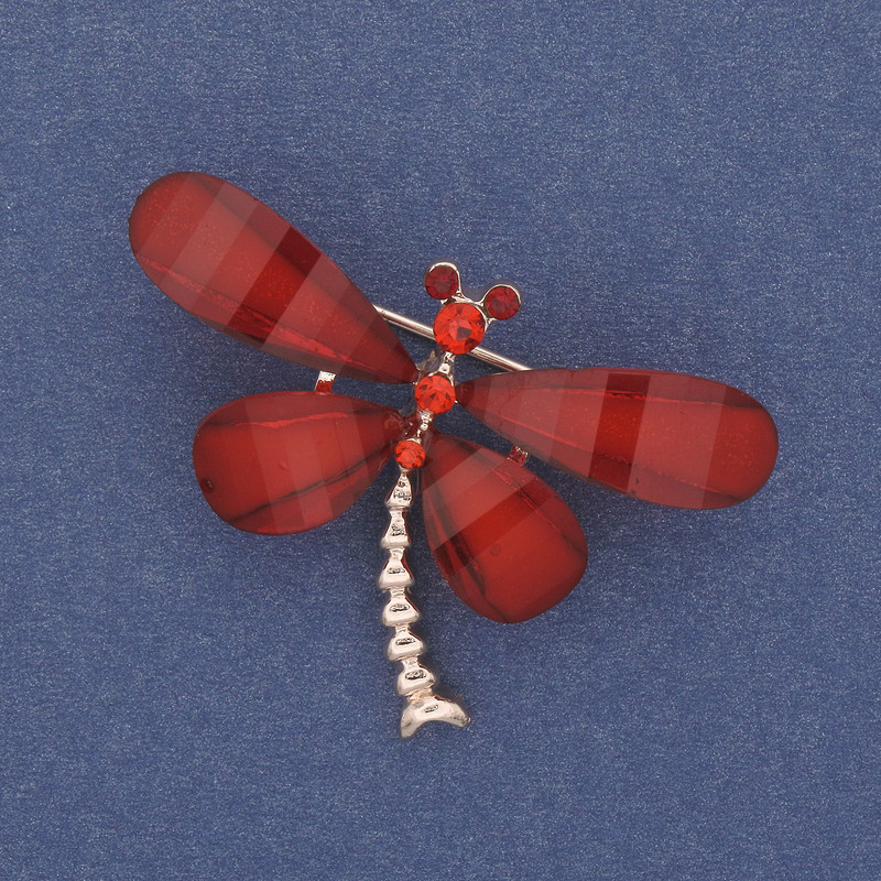 Brož Motýl se štrasami, pozlacený kov 40×30 mm+