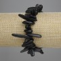 Náramek z obsidiánu «Jehlička», průměr 10–20×3–5 mm ±, délka 18 cm ±, na elastické šňůrce