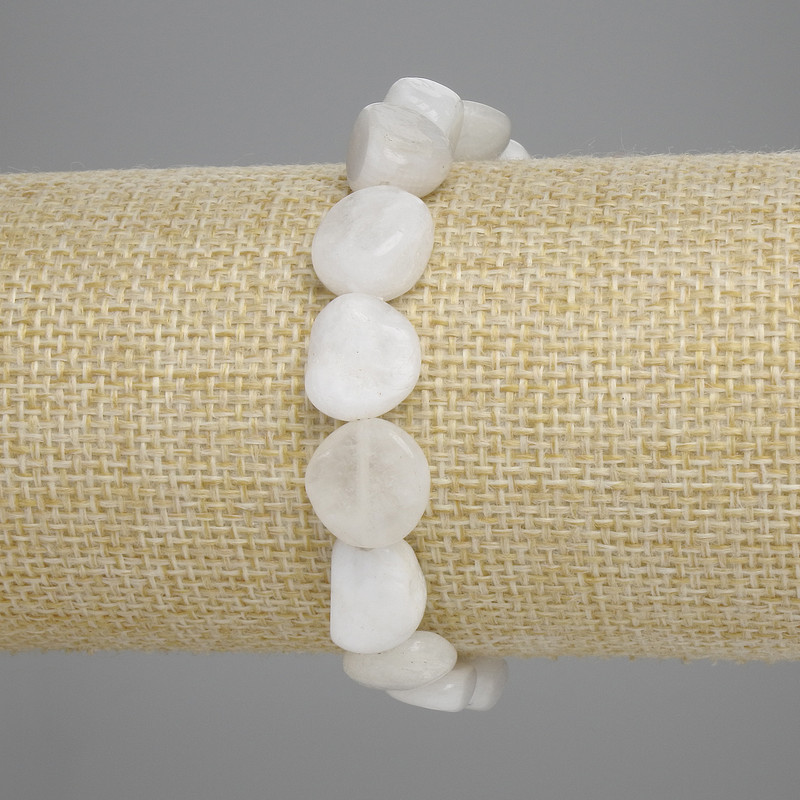 Náramek z adularitu – galetky, průměr 11–12 × 10–12 mm, délka 18 cm ±, elastický