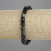 Náramek ze stříbrného obsidiánu, brusované kostky, rozměr 6×6 mm, délka 18 cm ±, na elastické šňůře