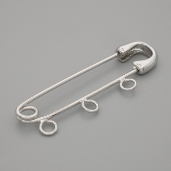 Základ pro brož se špendlíkem, 41×12 mm, stříbrný kov