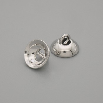 Cena za 1 ks. Koncovka-klobouček pro korálek, barva kovu stříbrná, průměr 8×1 mm ± otvor, průměr 1,8 mm