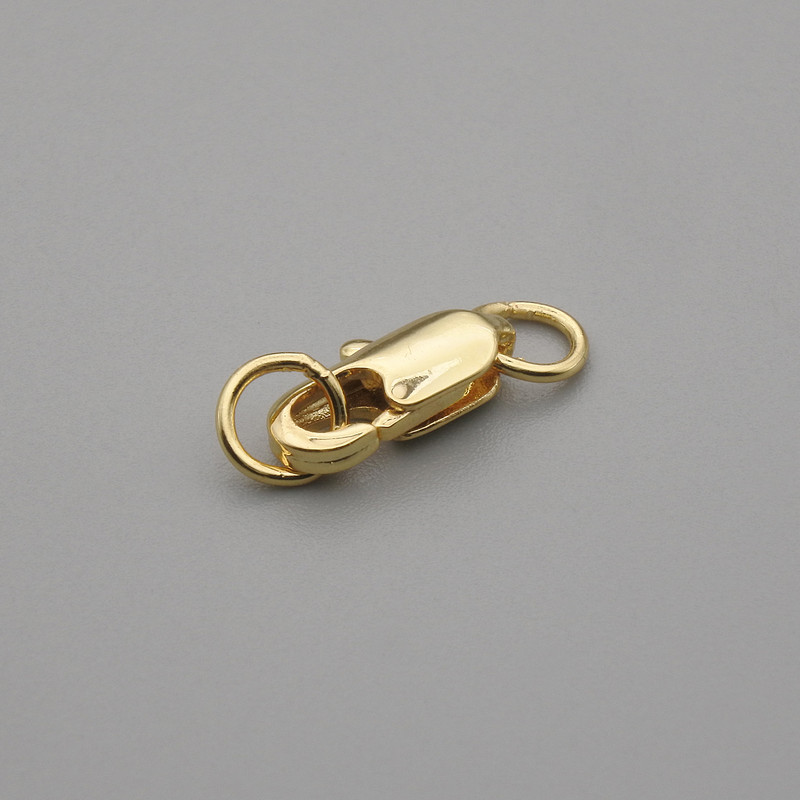 Cena za 1 ks. Karabinkový zámek, průměr 10×4 mm, barva kovu zlato
