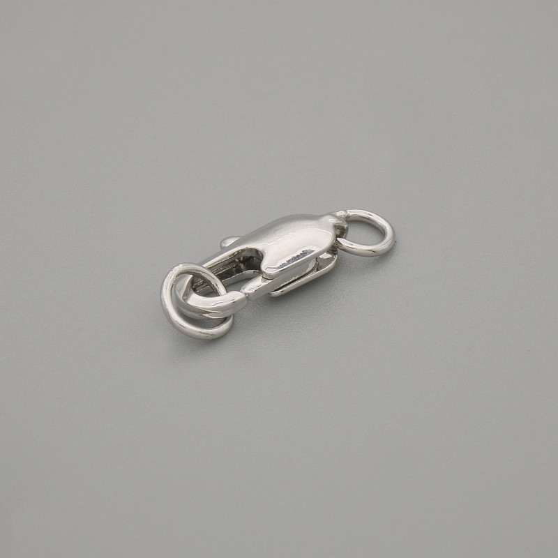 Cena za 1 ks. karabinkový zámek, průměr 10×4 mm ± barva kovu stříbrná