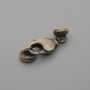 Karabinkové zapínání, průměr 17×7 mm (+-), průměr 6 mm (+-), bronzová barva kovu