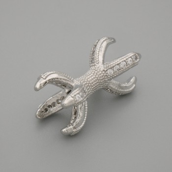 Bižuterní korálka-vložka se štrasem, barva kovu stříbrná, průměr 20×12 mm ±, dírka 1,7 mm ±, za 1 ks