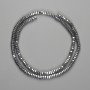 Hematitové broušené rondelové korálky 4x2 mm, ± barva stříbrná, délka 40 cm