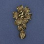 Brož-kulon Květina s perlou a kamínky, bronzová barva kovu, 60×32 mm+