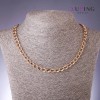 Řetízek Xuping1 s ohnutým pletením Rombo, tloušťka 7 mm, délka 51 cm, pozlacení 18K