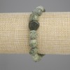 Náramek ze serpentinitu, galetované korálky, průměr 10–12×10–11 mm, 5 mm ±, délka 18 cm ±, elastický