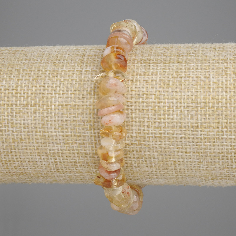 Náramek z citrínových drúzů, průměr 8–11×3–5 mm, délka 18 cm, elastický
