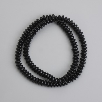 Achátové hladké rondelové korálky, průměr 6×3 mm ±, délka 37 cm ±