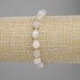 Náramek z belomorit, broušený rombík, průměr 8×7 mm ±, rokajly 3 mm ±, délka 18 cm ±, elastický