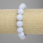 Náramek z akvamarínu, hladké korálky, průměr 12 mm (+-), délka 18 cm (+-), elastický