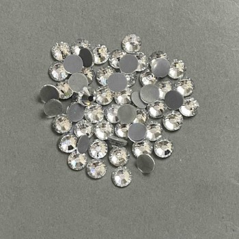 Bílé štrasové kamínky se studenou fixací, průměr 7,5 mm ±, balení /260 g (+ -)