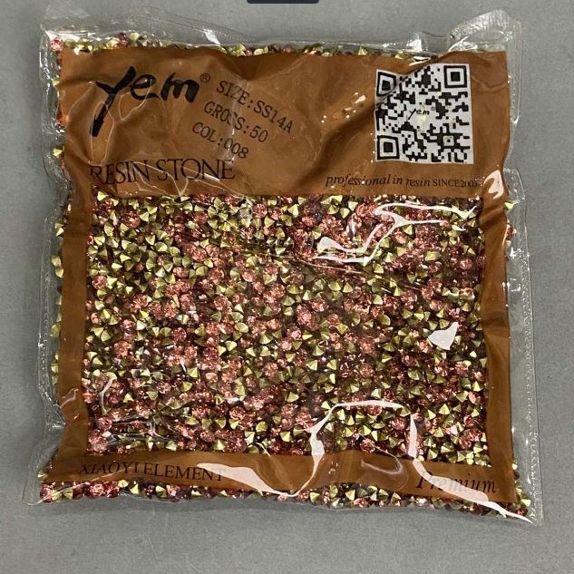 Růžové štrasové kamínky, průměr 4 mm, balení 75 g (±)