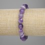 Náramek z ametystových broušených kuliček, průměr 10 mm, délka 18 cm, elastický