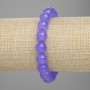 Náramek levandulový ametyst, hladké korálky, průměr 10 mm +-, délka 18 cm +-, elastický