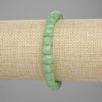 Náramek z broušeného chryzolitu kubíku, průměr 7×7 mm, délka 18 cm, elastický