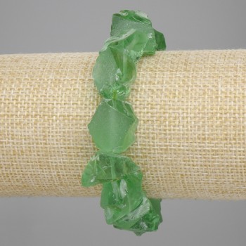 Náramek z tónovaného křemene, neopracované kameny, průměr 8–17×11–16 mm ±, délka 18 cm ±, elastický