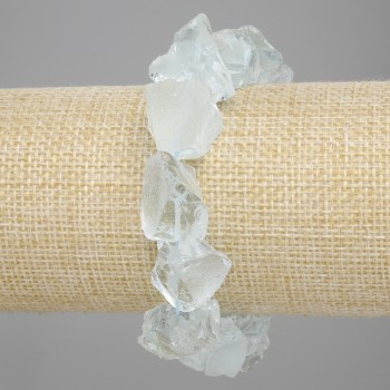 Náramek z tonovaného křemene, neopracované kameny, průměr 10–14×10–19 mm, délka 18 cm, elastický