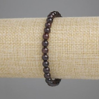 Náramek z granátu, hladké korálky, průměr 6 mm ±, délka 18 cm ±, elastický