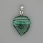 Přívěšek z malachitu ve tvaru srdce 13×15×23 mm+