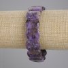 Náramek z přírodního charoitového kamene – hladké články, rozměry 18 × 13 mm, délka 18 cm, elastický
