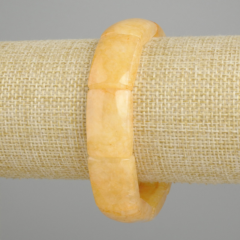 Náramek z citrínu s hladkými články, průměr 22×15 mm ±, délka 18 cm ±, pružný