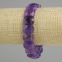 Náramek ametyst facetovaný článek, průměr 15×11 mm ±, délka 18 cm (gumičkové)