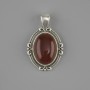 Přívěsek Karneol 34×21 mm ± stříbrný kov