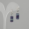 Náušnice z fluoritového cylindrického tvaru, průměr 16×8 mm ±, délka 32 mm