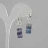 Náušnice z fluoritu válcového tvaru, průměr 16×8 mm +-, délka 34 mm+