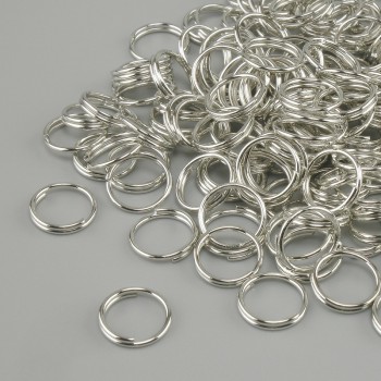 Furnitura: Závěsný pružinový kroužek, průměr 8 mm, stříbrný kov, balení 20 g