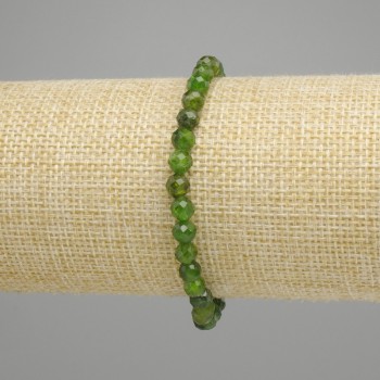 Bracelet Diopsid brusené kuličky, průměr 5mm, délka 18 cm, pružný