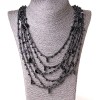 Náhrdelník pavoučí síť s oválnými visacími přívěsky, černý, délka 70 cm