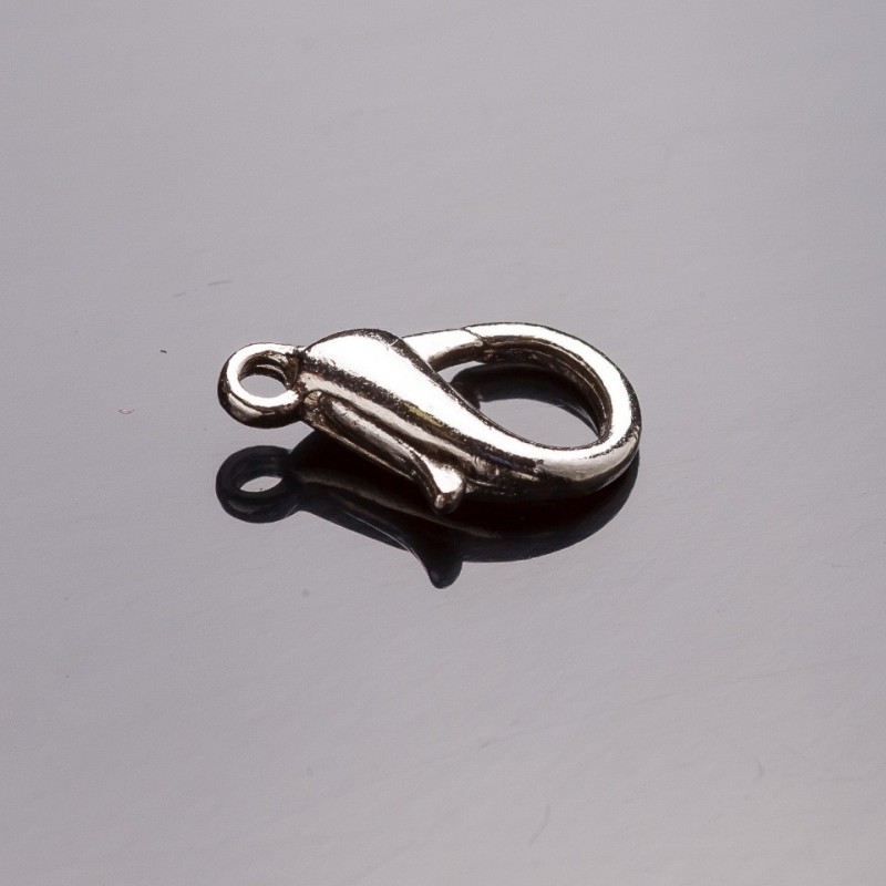 Karabinkový zámek 1,4×0,8 cm, šedý kov