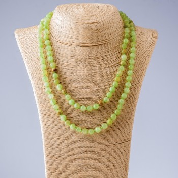 Náhrdelník dlouhý z onyxu, hladká kulička, délka 110 cm, průměr 8 mm