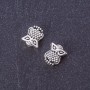 Korálková vložka – Sova, barva kovu 'stříbrná', d 10×9 mm, balení 20 g ± 30 ks