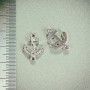 Přívěšek-konektor Kotva se štrasami, barva kovu 'stříbro', 1,8×1,3 mm, balení 4 ks