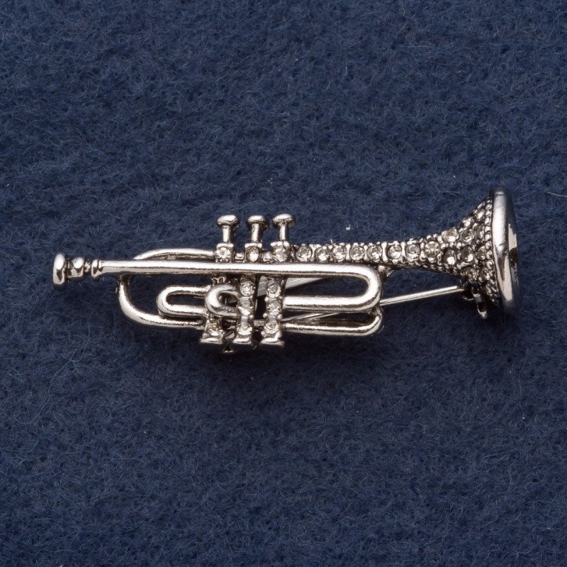 Brožka «Truba» 5×1,5 cm, šedý kov