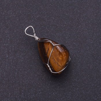 Přívěšek z tygřího oka ve stříbrném opletení 2,5×2,2 cm (±)