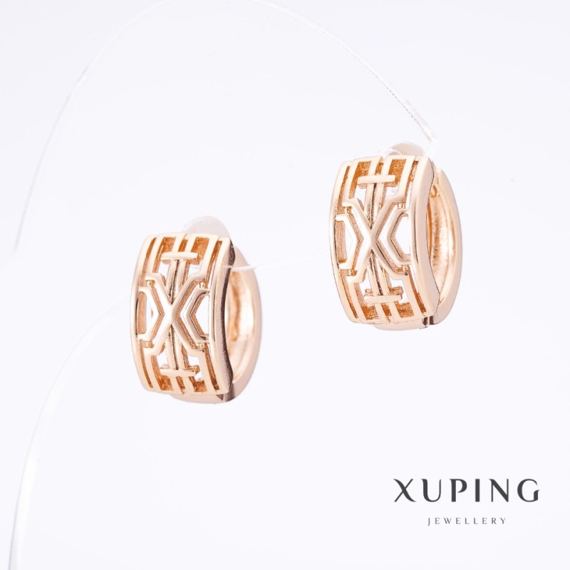 Náušnice Xuping «Slovanka» pozlacené 18K, délka 1,5 cm, tloušťka 8,5 mm