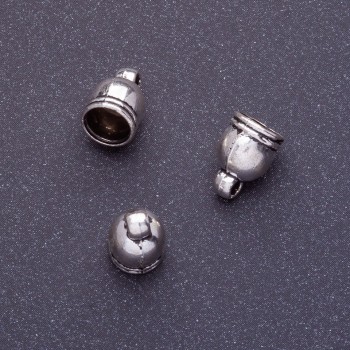 Koncovka pro bižuterii, délka 11×7,5 mm, d2-5 mm, d3-1,5 mm, barva stříbrná, balení 20 g ± 25 ks