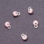 Přívěšek s motivem očí, Ø 4 mm, délka 6 mm, růžový smalt, šedý kov, 14 ks