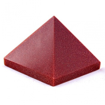 Pyramida suvenýr z aventurínu 'Zlatý písek', lisovaná, výška 2,3–2,6 cm, šířka 2,8–3,1 cm