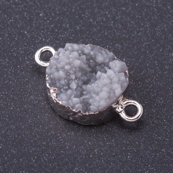 Конектор "Сірий Сніг" колір металу "срібло" L1мм, діаметр 14мм пластик