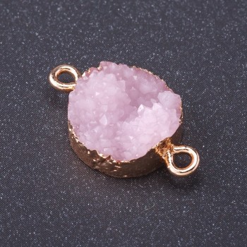 Конектор "Рожевий Сніг" колір металу "золото" L1мм, діаметр 14мм пластик